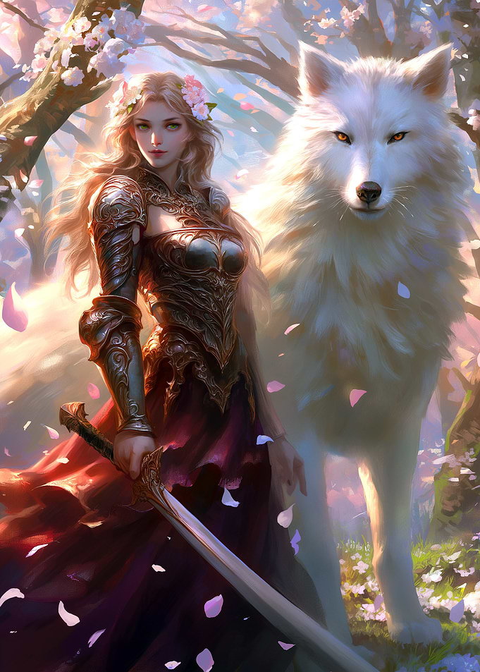 Warrior Woman x White Wolf