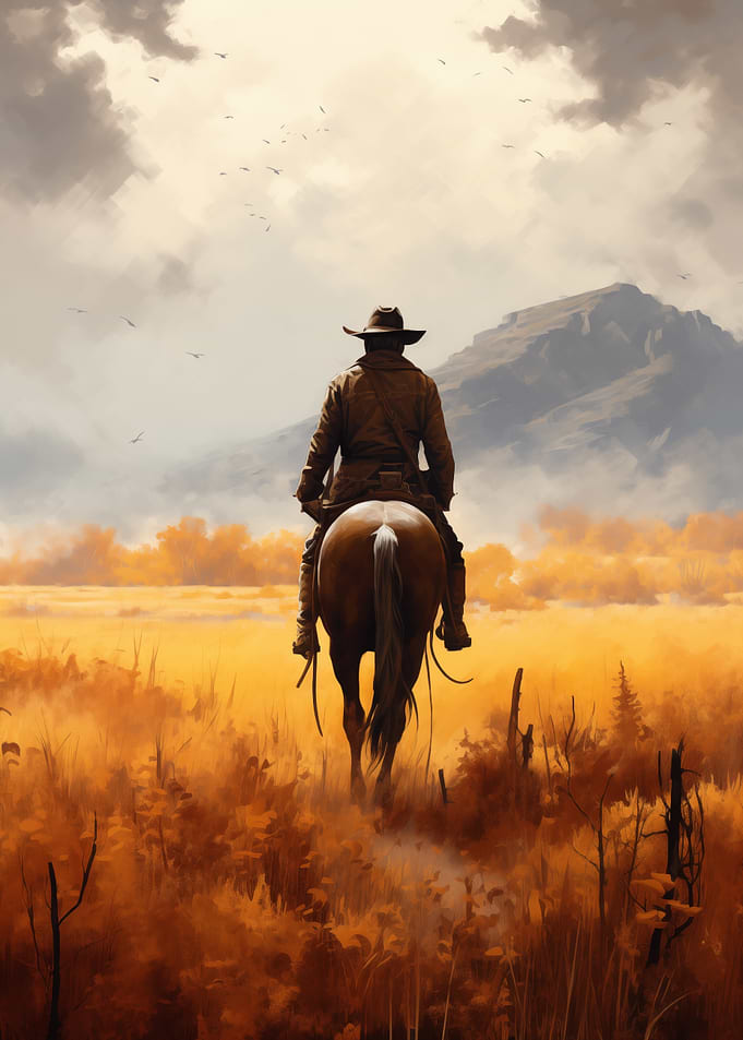 Lone Rider in the Wild Wes