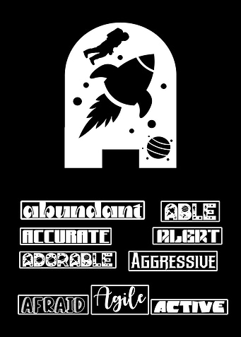 Text art letter A