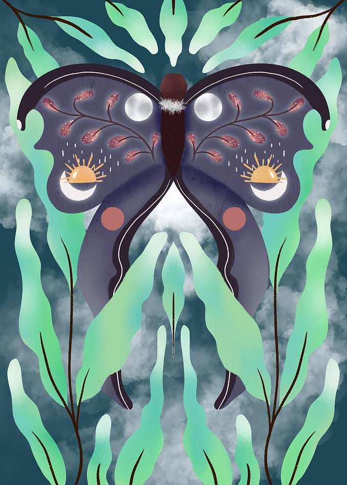 Sun and Moon Celestial Moth