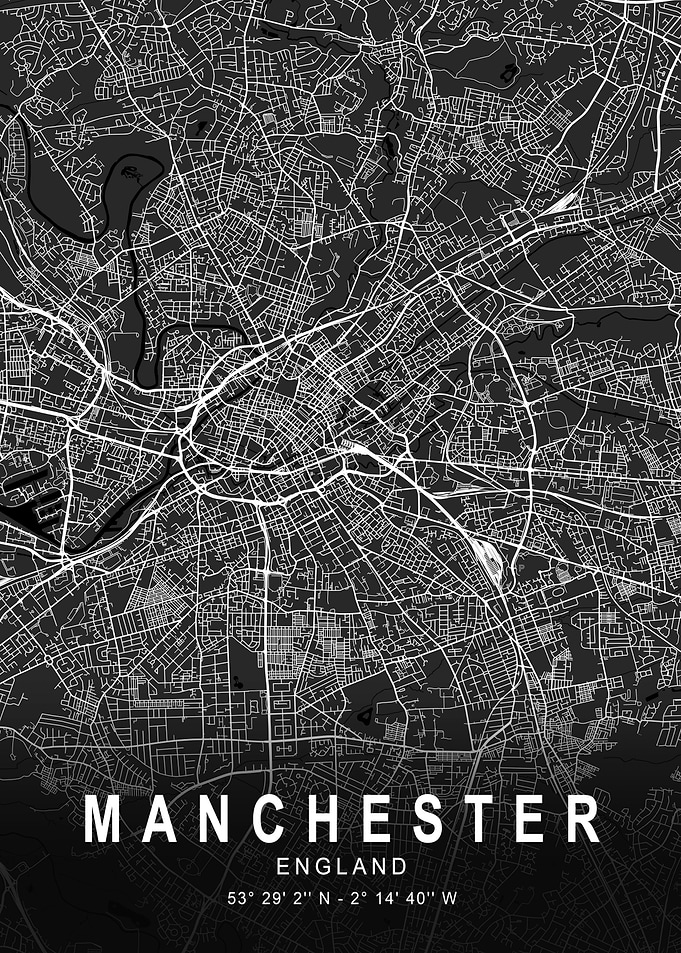 Manchester Dark Map