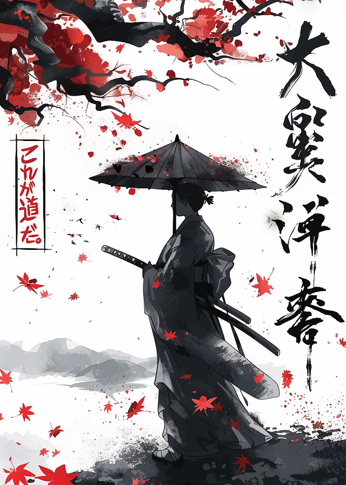japanese Geisha Ink Wash
