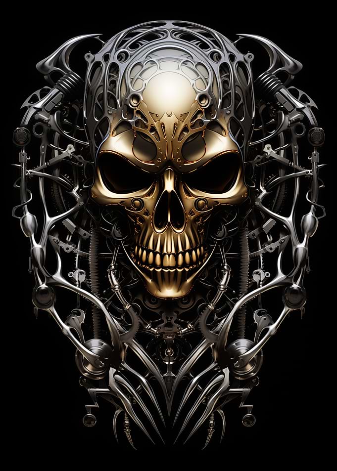 Metallic Skull Artwork
