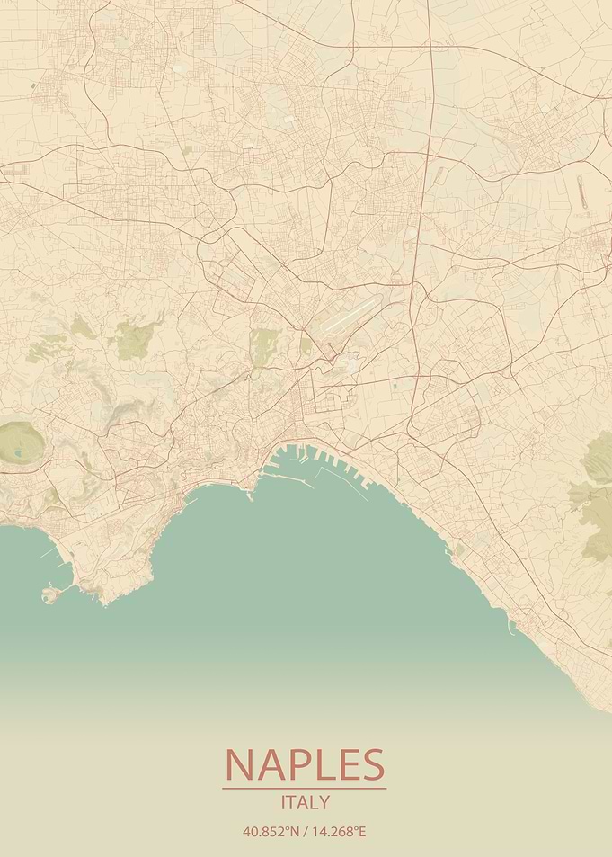 Naples Italy City Map