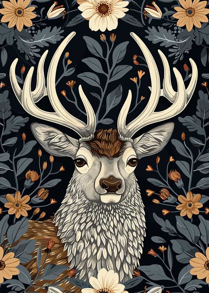 Floral Deer Portrait