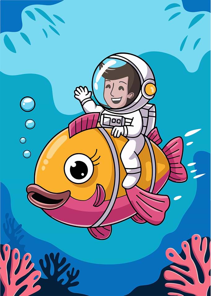 Astronaut Riding Fish