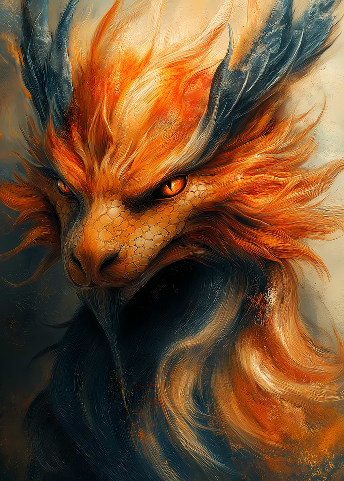 Fiery Dragon Portrait