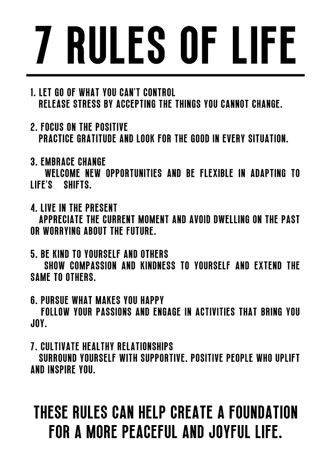 7 rules of life