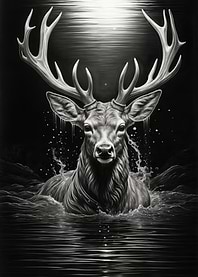 Majestic Deer in Moonlight
