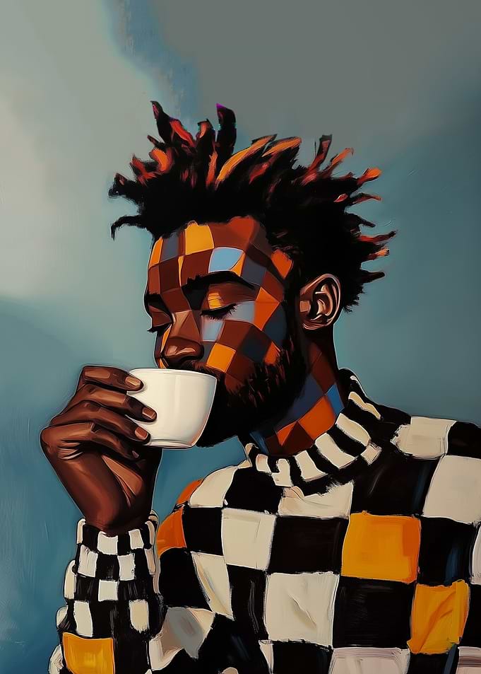 Black Man Coffee Lover