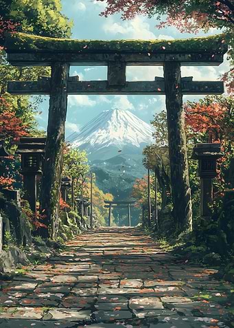 Japanese Torii gate Fuji