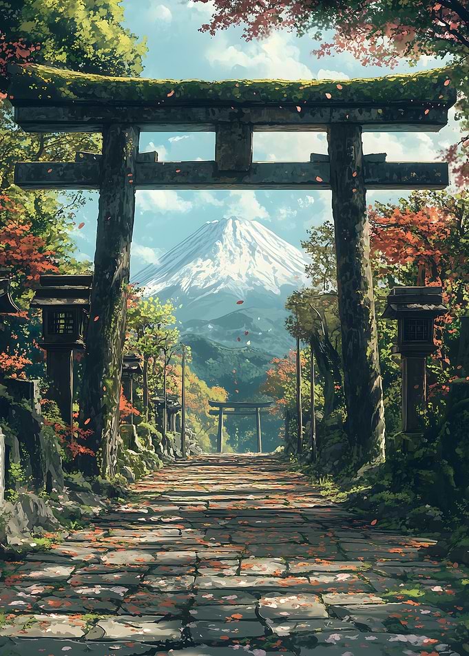 Japanese Torii gate Fuji