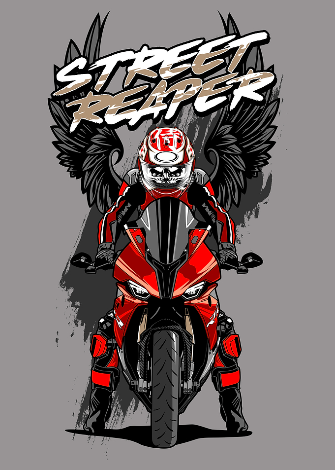 Street Reaper Motorcycle Illustration