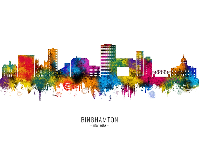 Binghamton Skyline Watercolor