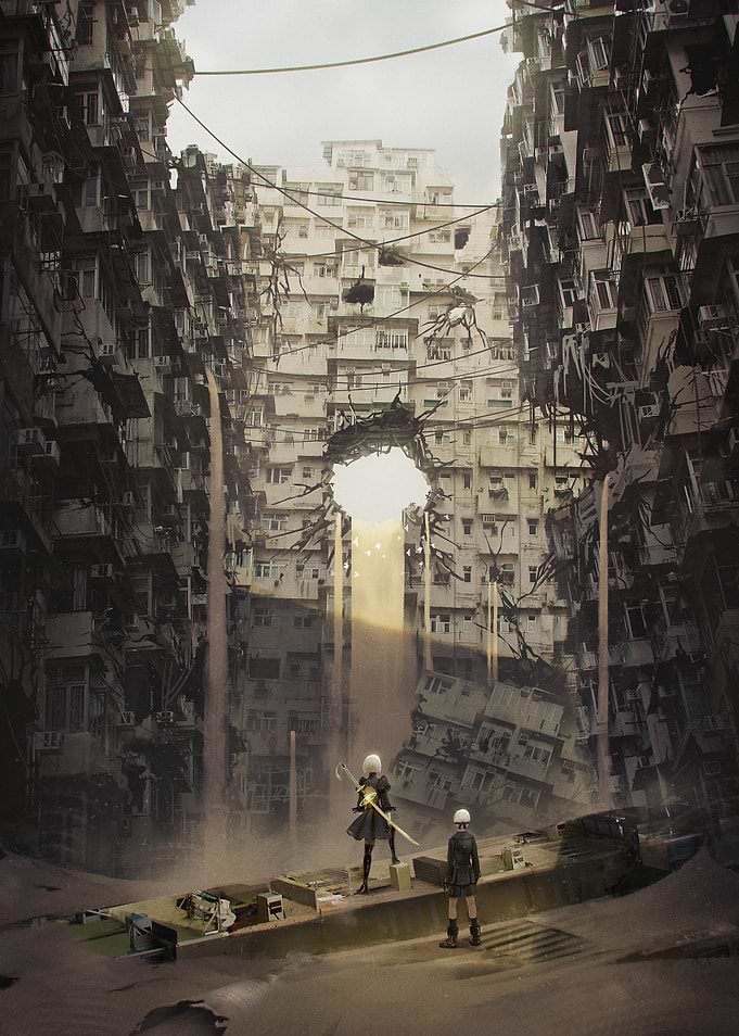 NieR Automata Deserted City