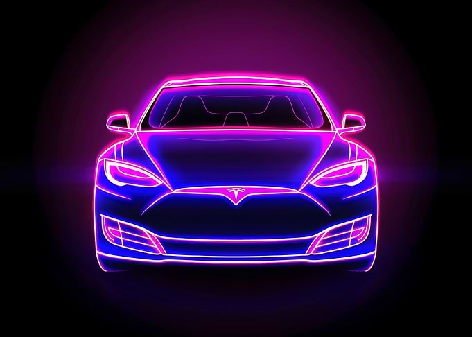Neon Line Car