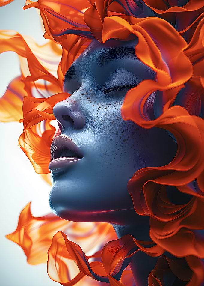 Abstract art of face