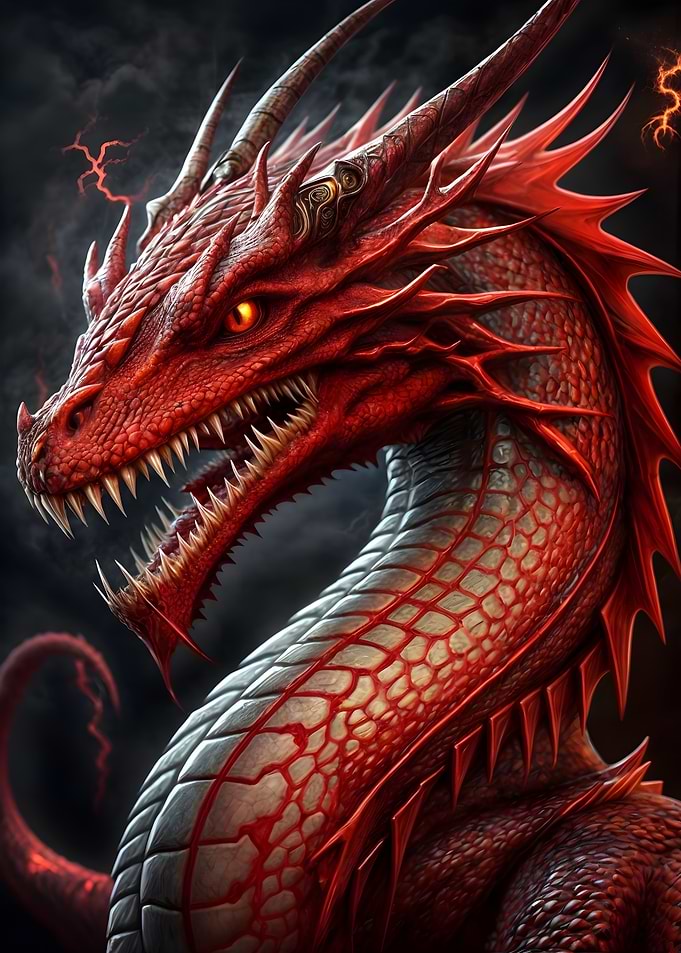 Fiery Dragon Portrait