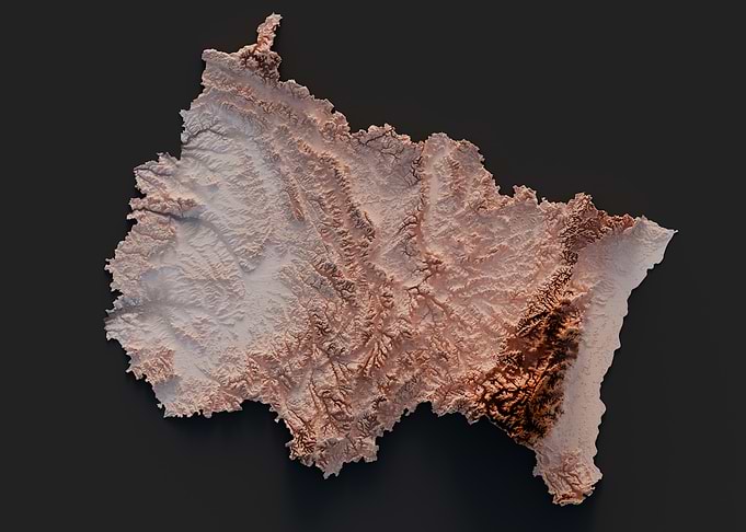 Grand Est Region Relief Map
