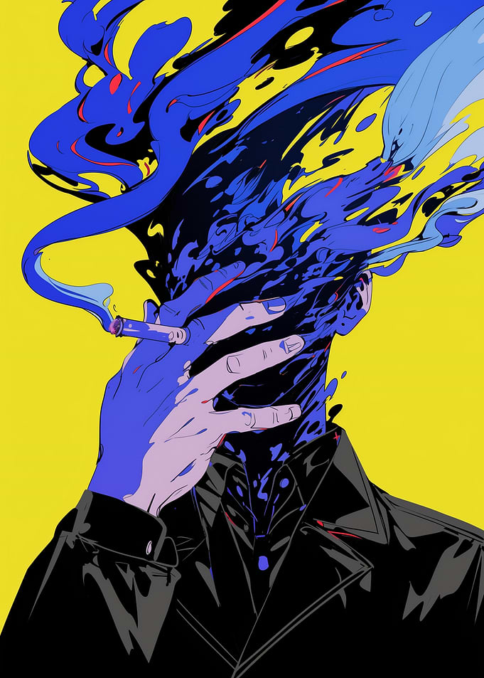 Abstract Man with Smoke