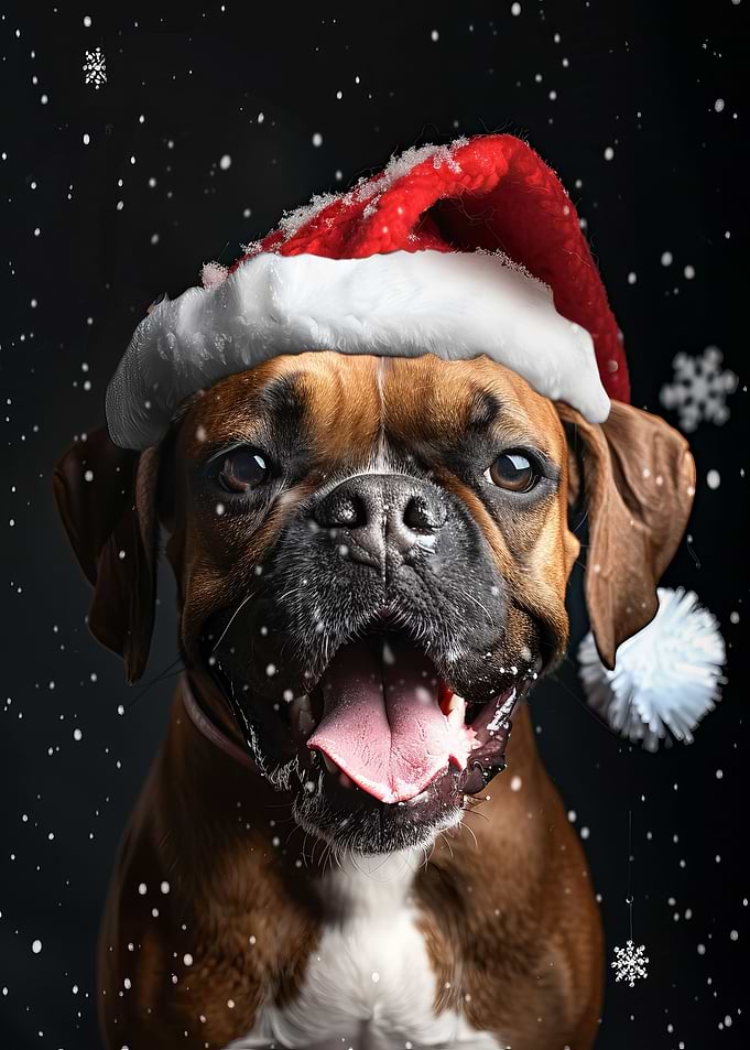 Boxer Christmas Hat