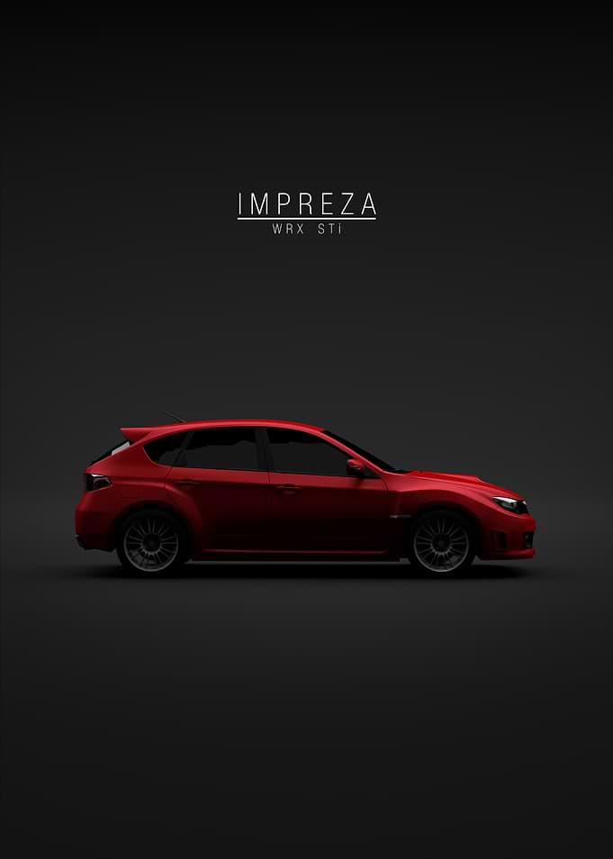 Subaru Impreza WRX STi Red