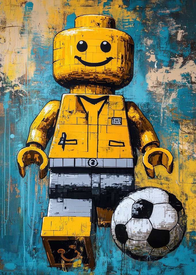 Abstract Footballer Street Art