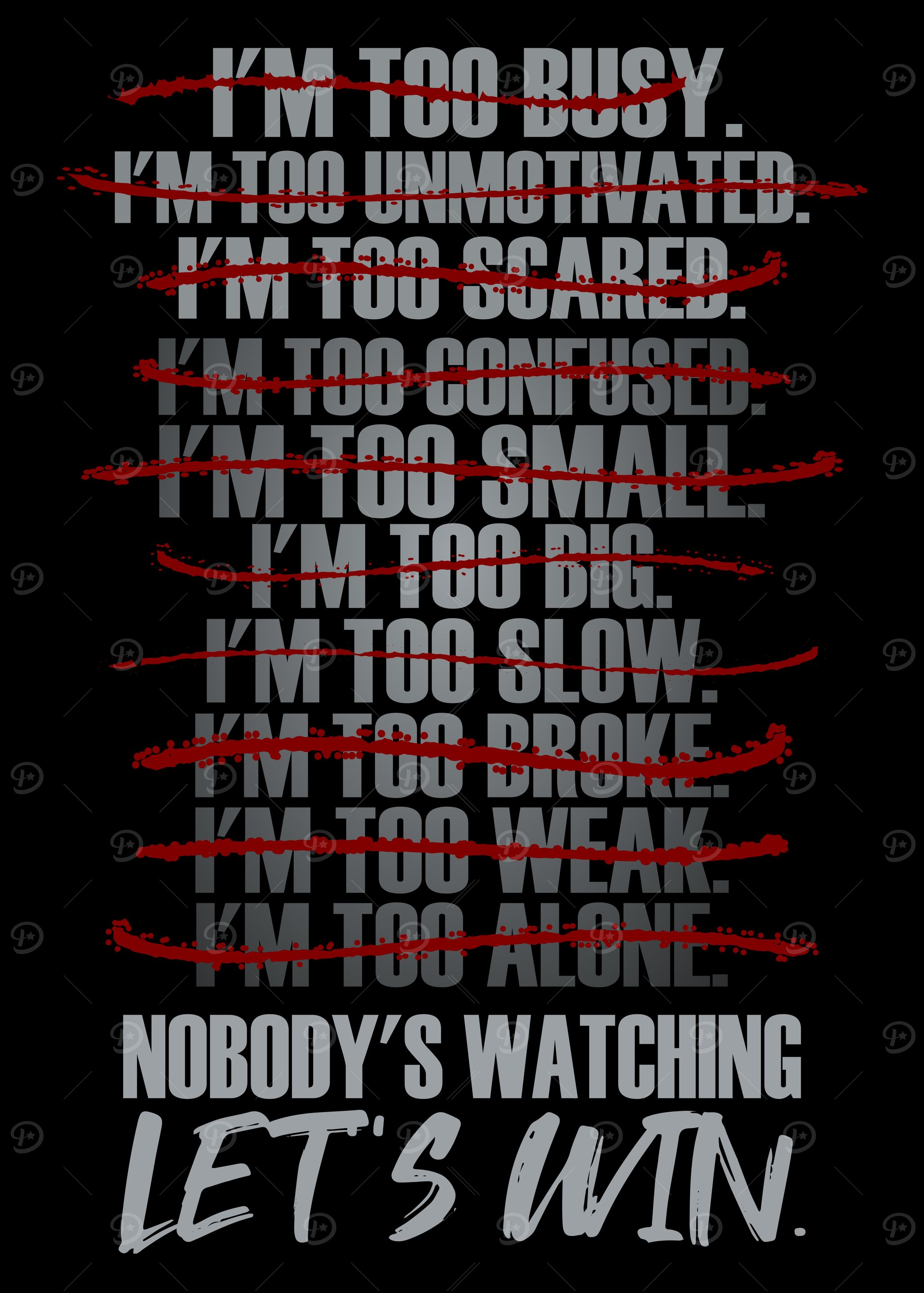 No Excuses, Just Win - Motivational Quote Graphic