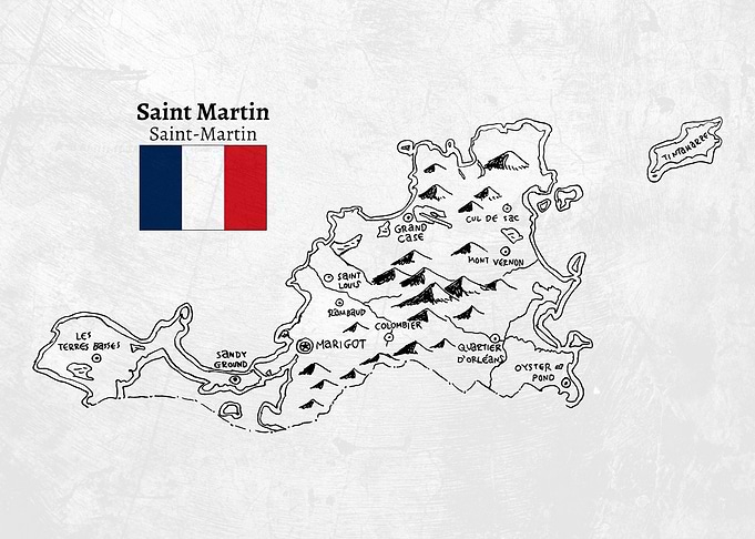 Handdrawn Saint Martin Map