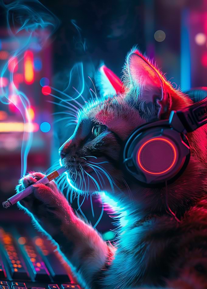 Gamer Cat Smoke