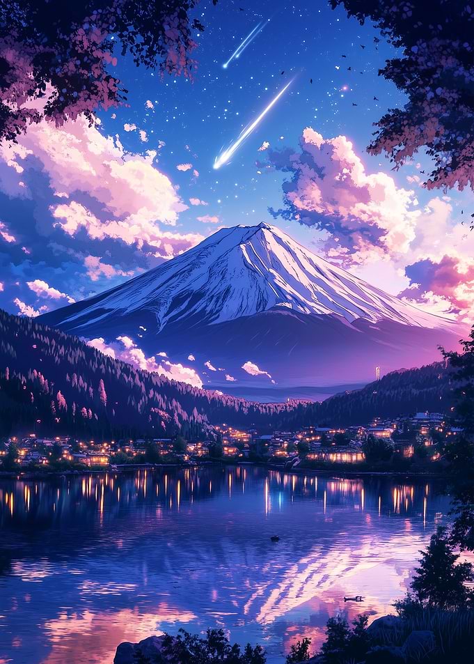 Fuji Mountain Stars Scene