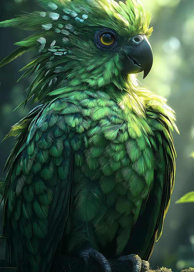 Green Parrot Portrait