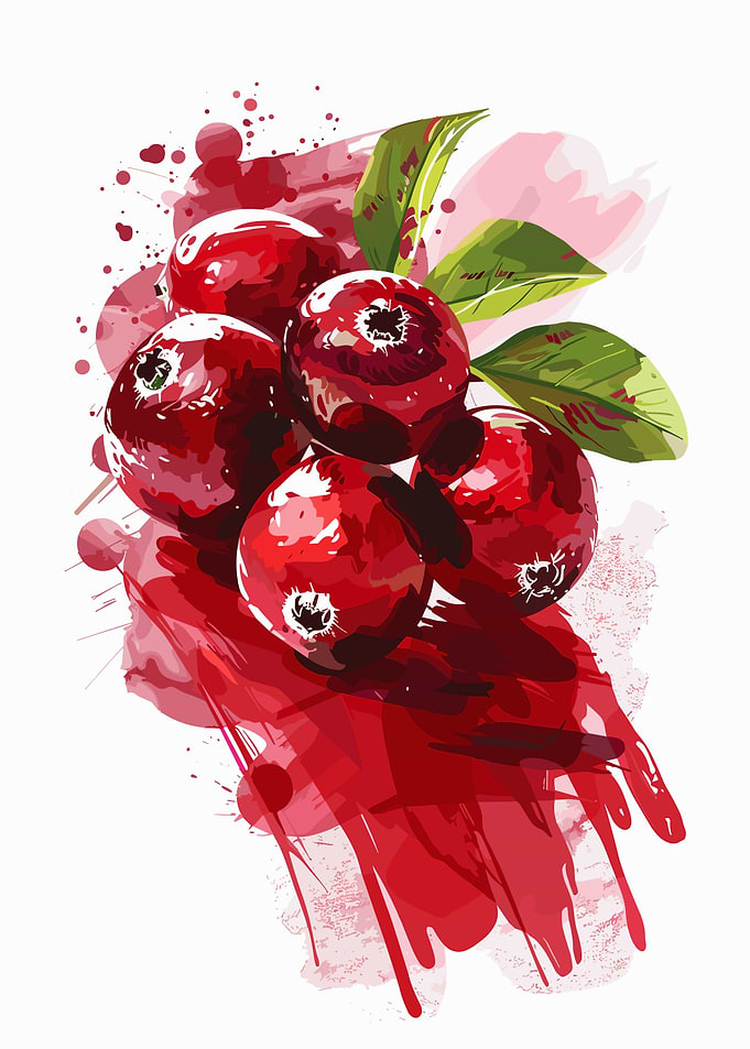 Cranberry Watercolor Illustration