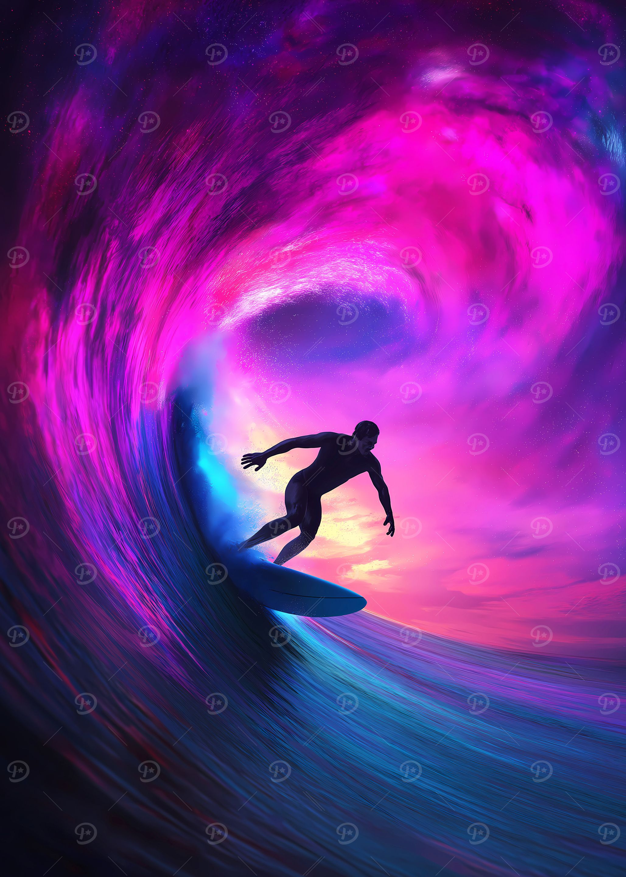 Surfer in Cosmic Wave