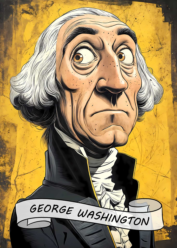 George Washington Caricature Portrait