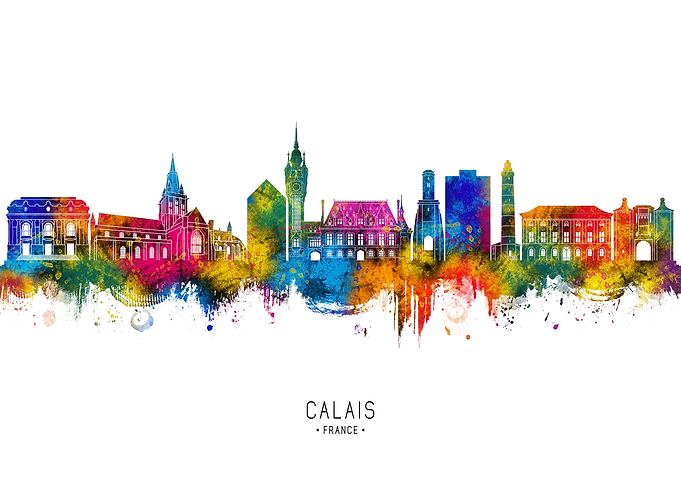 Calais France Skyline