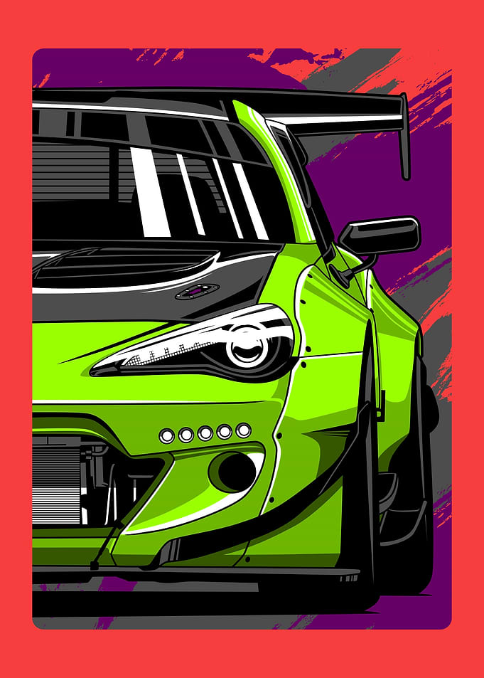 Green Sports Car Illustration