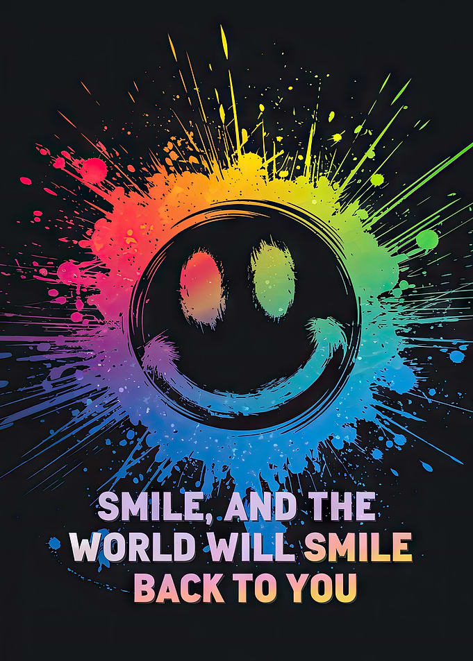 Rainbow Smiley Face Quote