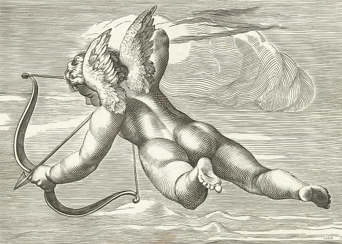 Winged Cupid with Bow