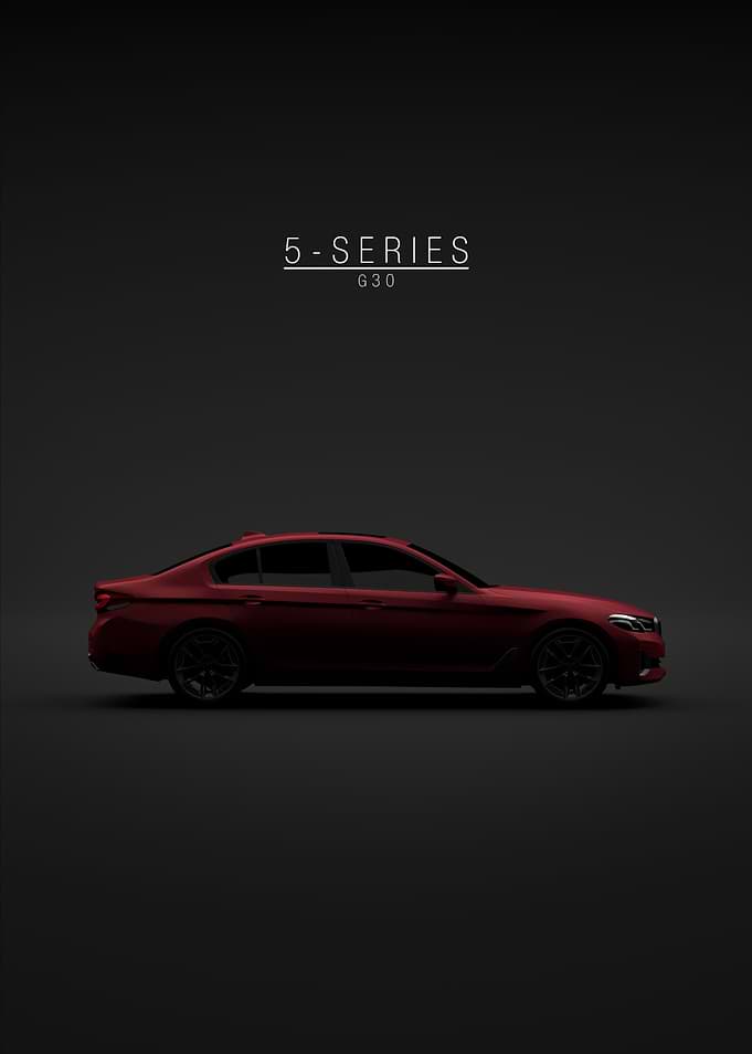 Red BMW 5 Series G30