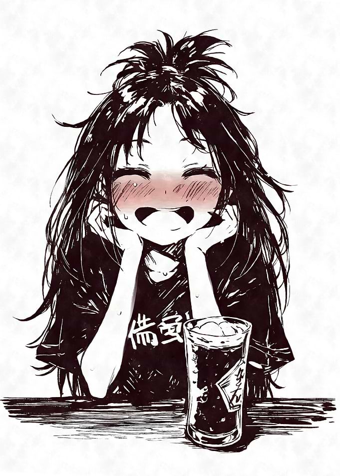Happy Drunk Anime Girl