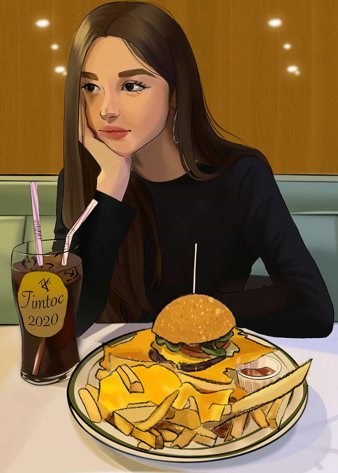 Girl in a Restaurant