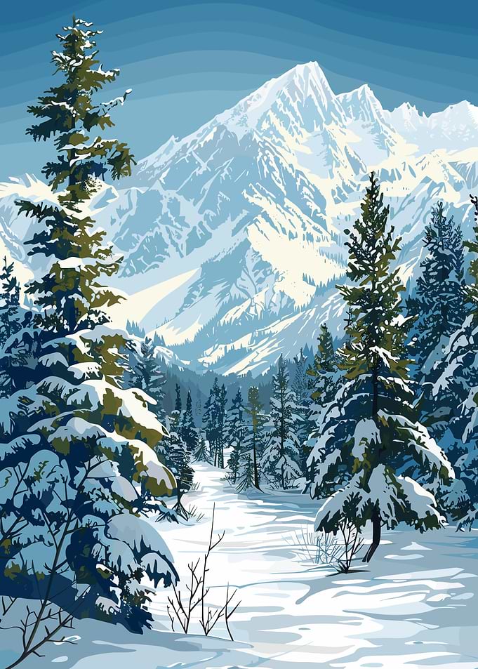 Snowy Mountain Landscape