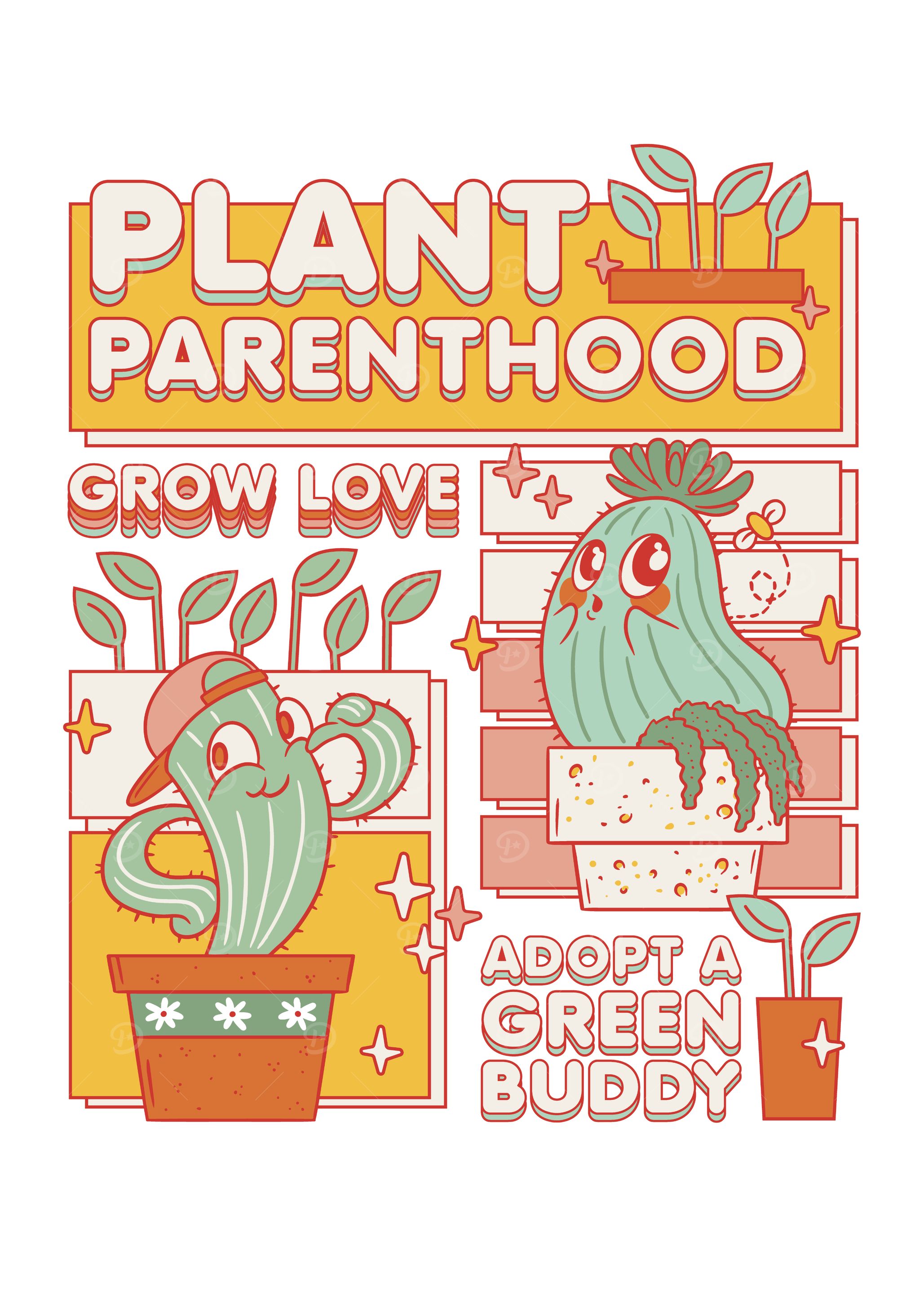 Plant Parenthood Cactus Illustration