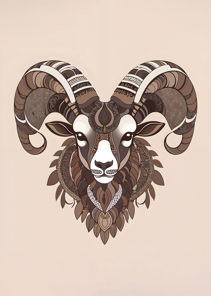 Ornate Ram Illustration