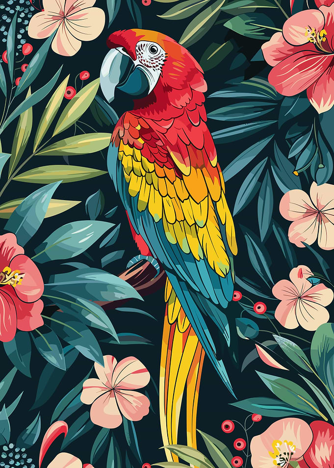 Tropical Parrot Illustration