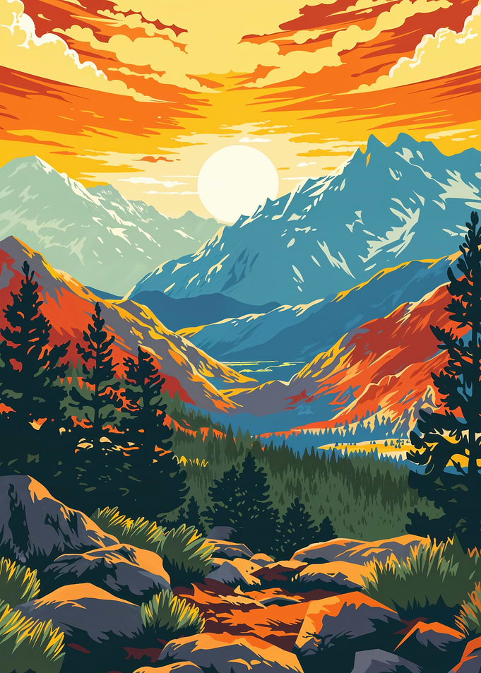 Sierra Nevada travel poster