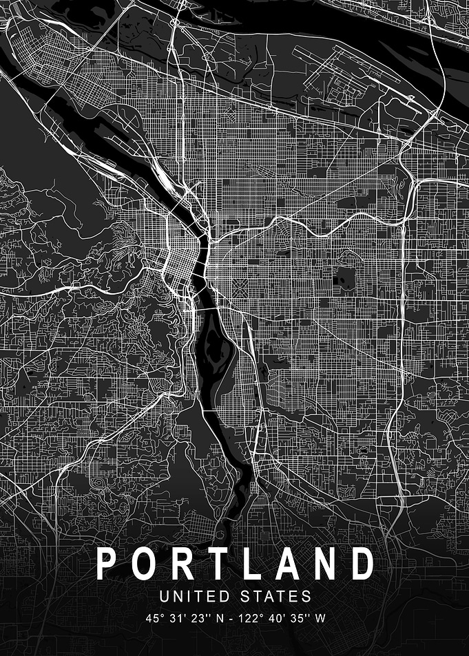 Portland Dark Map