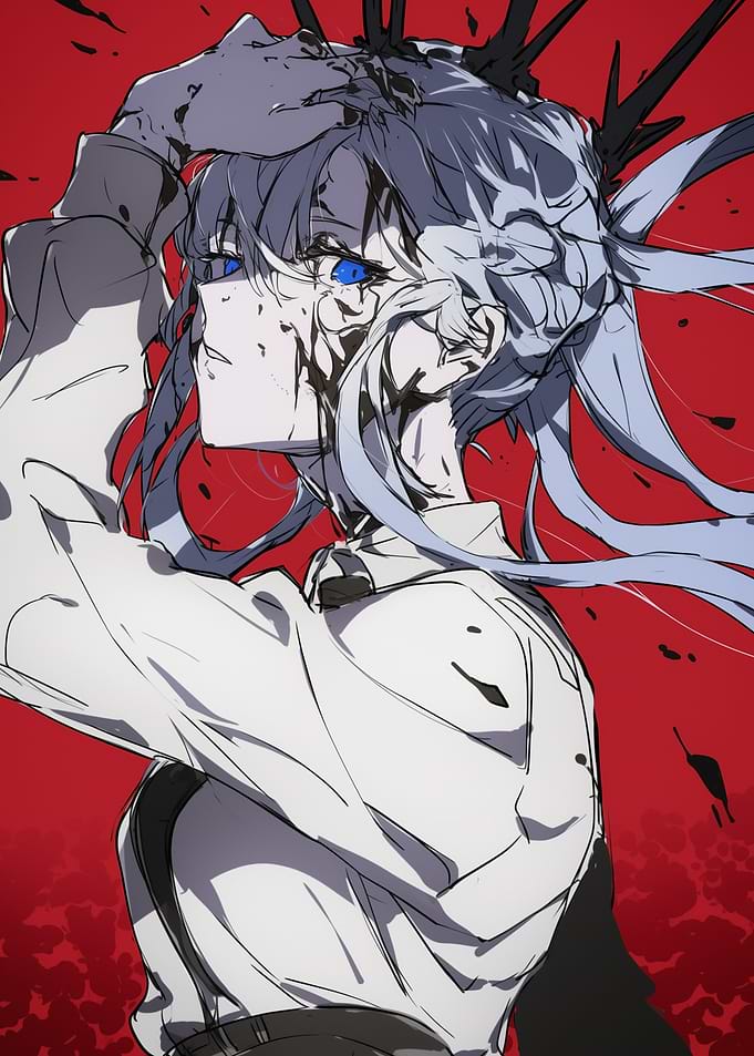 Anime Girl with Blue Eyes