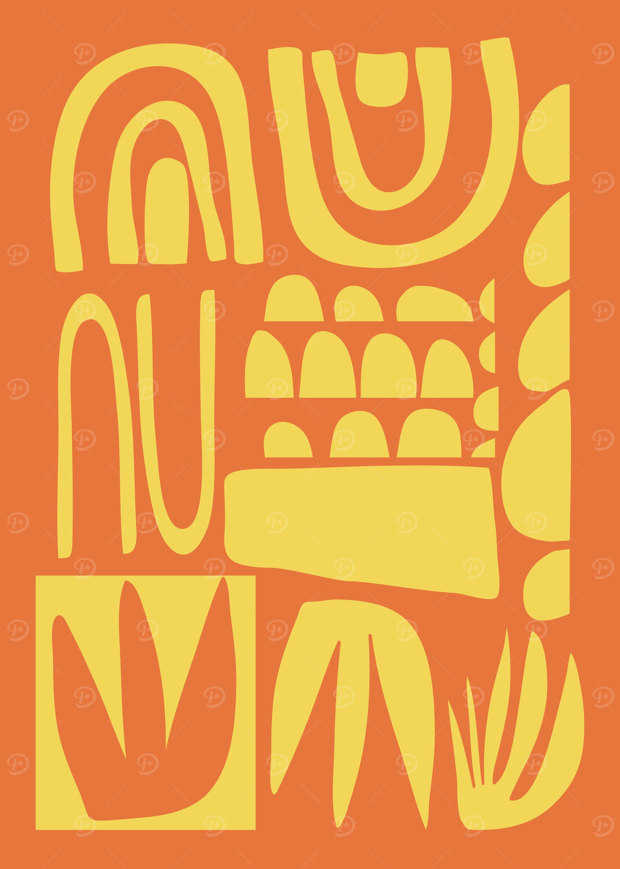 Tropical Abstract Shapes in Yellow and Orange | Vibrant Modern Design